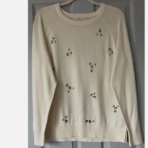 NWT Michael Kors Knitting Bone Color Cotton Blend Sweater,Sz small.
